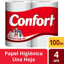 Papel Higiénico Hoja Simple 4 Rollos 100 Mt