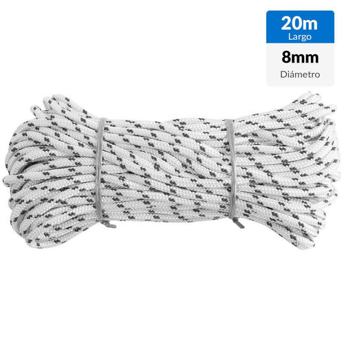 Nylon Trenzado Pvc 8Mm X 20 M Blanco