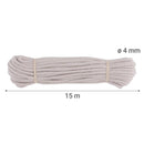 Cuerda Algodon Trenzado 4 Mm 15 M Natural