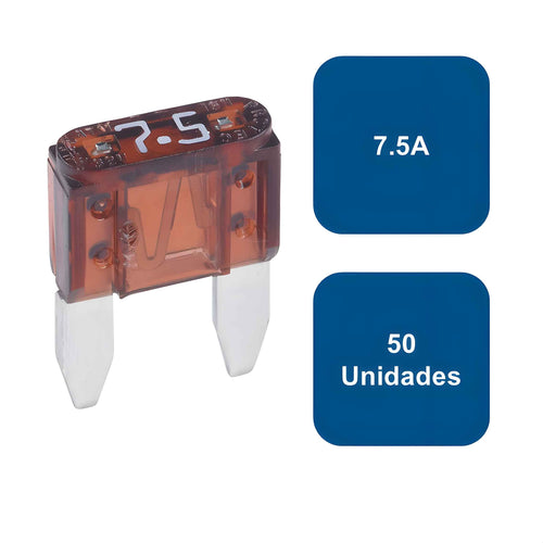 Fusible tipo enchufe mini 50un. 7,5A Cafe - Flosser