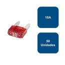 Fusible tipo enchufe mini 50un. 10A Rojo - Flosser
