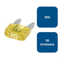 Fusible tipo enchufe mini 50un. 20A Amarillo - Flosser