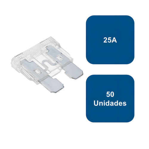 Fusible tipo enchufe 50un. 25A Blanco - Flosser