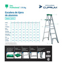 Escalera Aluminio Tijera 10 Peldaños 3.05 M. Cuprum