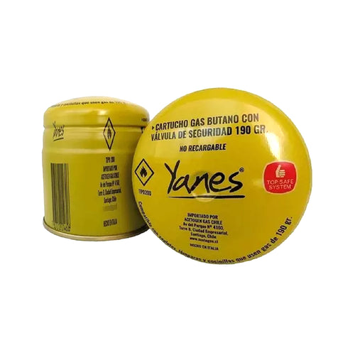 Cartucho De Gas Con Valvula De Seguridad 190Gr Yanes 585671