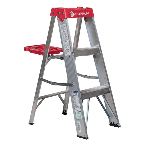 Piso Escalera Aluminio Tijera 3 Peldaños 0.87 M. Cuprum