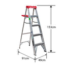 Escalera Aluminio Tijera 1.52 M 5 Peldaños Cuprum