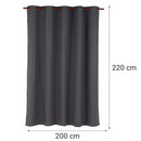 Combo 2 Cortinas Black-Out 200X220Cm Texturada Grafito