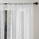 Set Cortina Velo Bordado 140X230 Cm Blanco 2 Paños Pasador