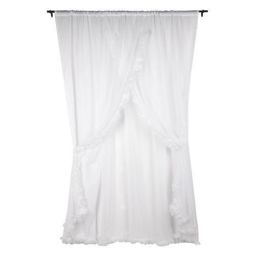 Set Cortina Velo Romantico 200X220 Cm Blanco 3 Paños Pasador