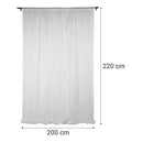 Set Cortina Velo Romantico 200X220 Cm Blanco 3 Paños Pasador