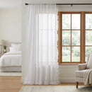 Set Cortina Velo Romantico 200X220 Cm Blanco 3 Paños Pasador