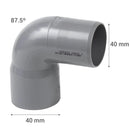 Codo 87,5O Pvc-S Cementar 40Mm Gris 1U