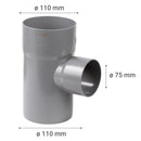 Tee Reduccion Pvc-S Cementar 110Mm X 75Mm Gris 1U