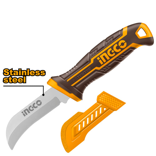 Cuchillo Pelacables Hoja Curva 200Mm Ingco Hpk82001