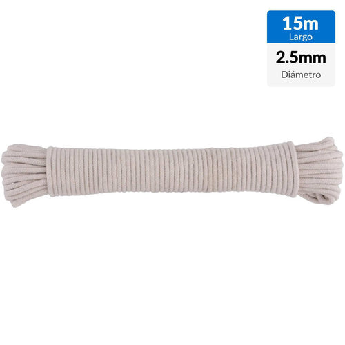 Cuerda Algodon Trenzado 2,5Mmx15M Blanco