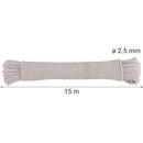 Cuerda Algodon Trenzado 2,5Mmx15M Blanco
