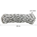 Cuerda Nylon Trenzado 6 Mm 20 M Blanco/Rojo