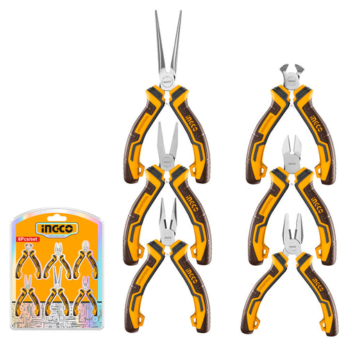 Set De Alicates 6 Piezas 115Mm/4,5" Ingco Ss Hmps06115