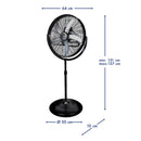 Ventilador De 20" Pedestal Negro