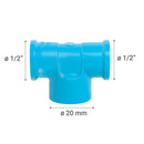 Tee Trans Pvc-P Ce/Hi 20Mm X 1/2" 1U