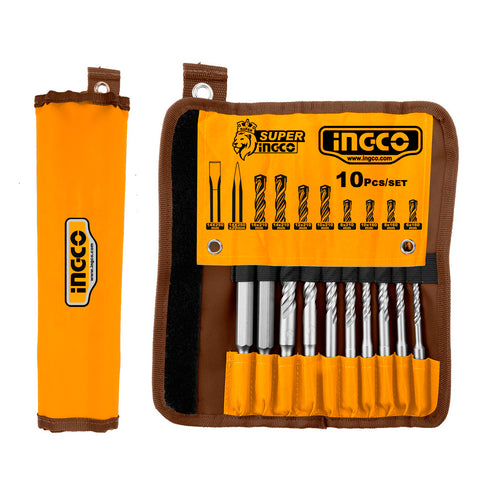 Set De Brocas Y Cinceles Sds Plus 10 Piezas Ingco Akd2101