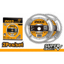 Disco De Sierra Circular 2 Unidades Madera 30T 185Mm 7 1/4" Ingco Ss Tsb118510