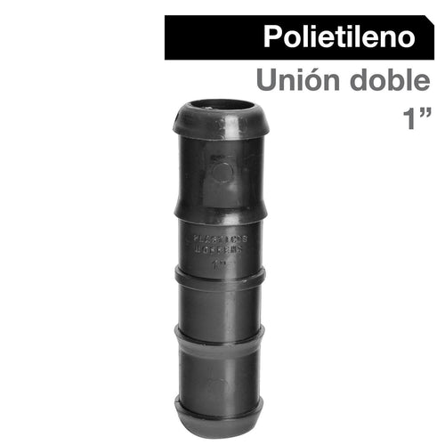 Union Doble Polietileno 1" Negro 1U