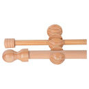 Set De Barra Cortina Doble 28/19 Mm 150 Cm Madera Natural