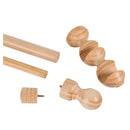 Set De Barra Cortina Doble 28/19 Mm 150 Cm Madera Natural