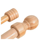 Set De Barra Cortina Doble 28/19 Mm 150 Cm Madera Natural
