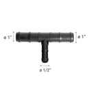 Tee Reduccion Polietileno 1" X 1/2" Negro 1U
