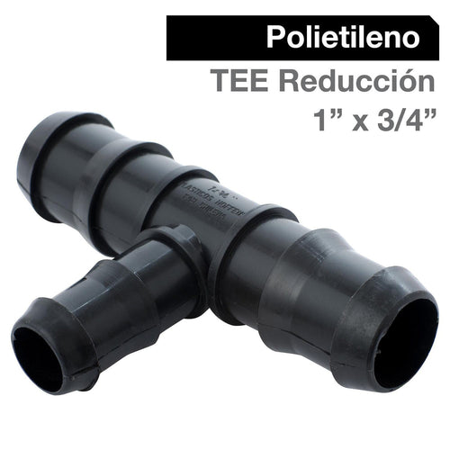 Tee Reduccion Polietileno 1" X 3/4" Negro 1U
