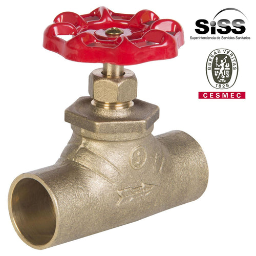 Llave De Paso 1" So Bronce