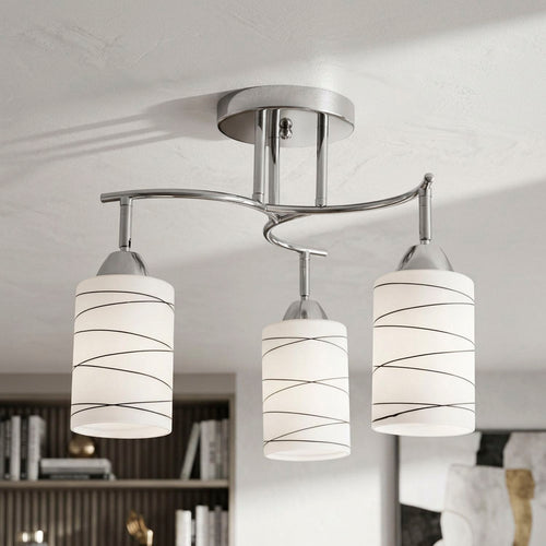 Lampara Techo 3 Luces Metal Gris