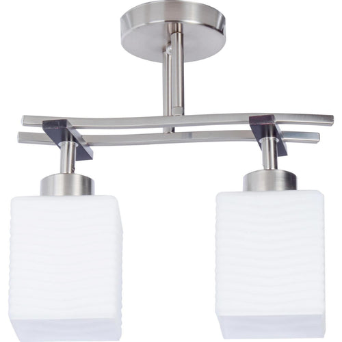 Lampara Techo 2 Luces Metal Blanco
