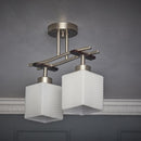 Lampara Techo 2 Luces Metal Blanco