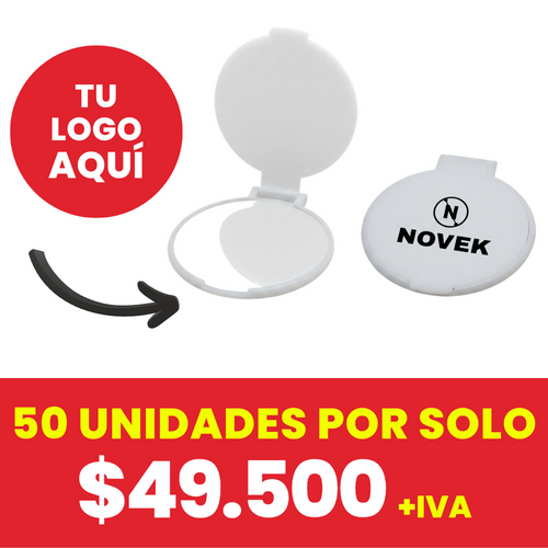 Espejo Economico De Bolsillo ( Blanco, Impresion Full Color)