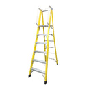 ESCALERA TIJERA FIBRA/ALUM C/PLAT 6 PELD