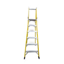 ESCALERA TIJERA FIBRA/ALUM C/PLAT 6 PELD