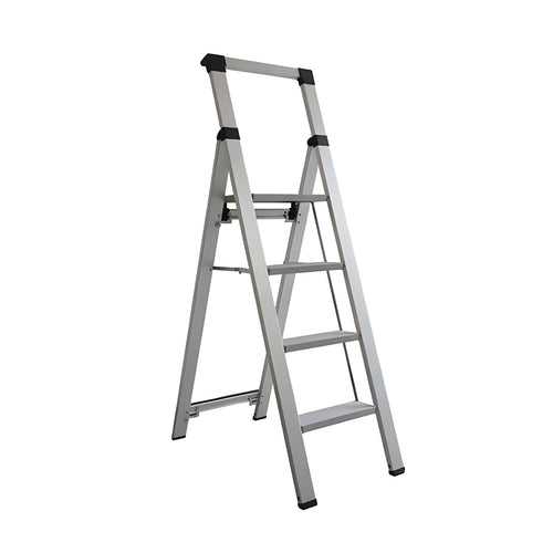 Escalera / Taburete plegable aluminio 200kg ultra liviano 4 peldaños - Toolmax