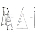 Escalera / Taburete plegable aluminio 200kg ultra liviano 4 peldaños - Toolmax