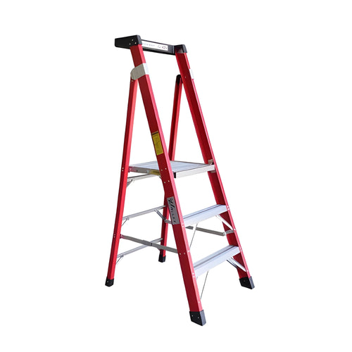 ESCALERA TIJERA FIBRALUM PLAT CERT 3PELD