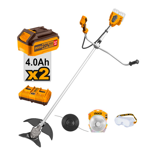 DESBROZADORA BL INDUSTRIAL + 2 BAT 4AH Y CARG RAPIDO DUAL 40V INGCO CSTLI202522