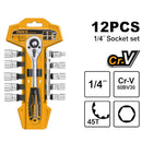 SET DADOS Y CHICHARRA INDUSTRIAL 12 PIEZAS 1/4