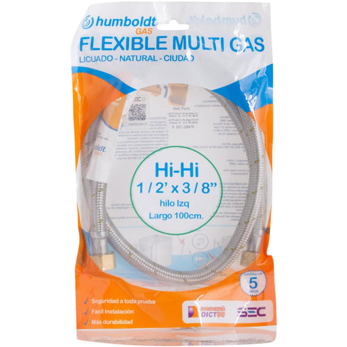 Flexible Gas 3/8X1/2 100C H.Iz 2