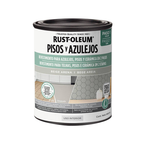 Revestimiento para pisos, ceramicas y porcelanatos Paso 1 946ml Beige Arena - Rust Oleum