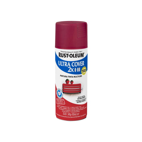 Pintura en Aerosol Ultra Cover 2X 340grs Rojo Ciruela Ultra Mate - Rust Oleum