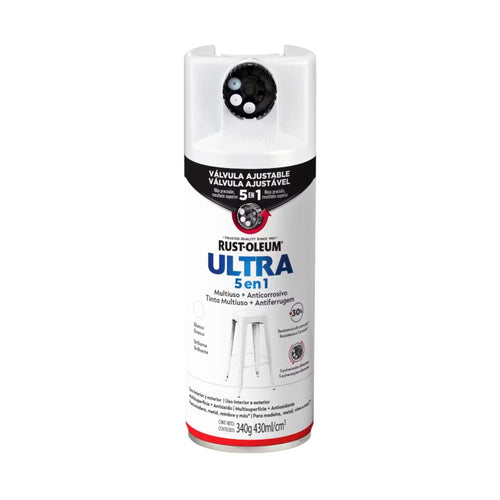 Pintura en Aerosol Ultra 5 en 1 340grs Blanco Brillante - Rust Oleum