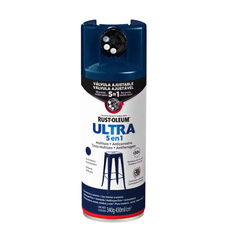 Pintura en Aerosol Ultra 5 en 1 340grs Azul Marino Brillante - Rust Oleum